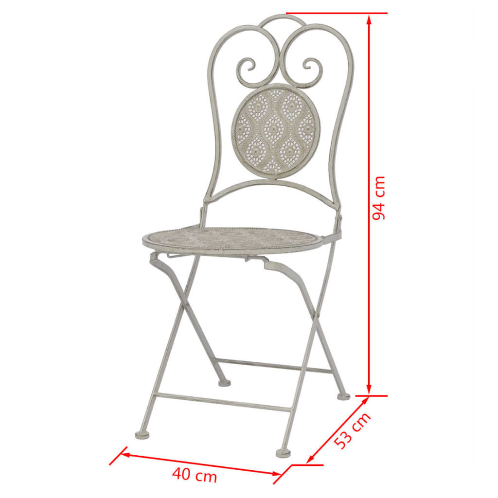 3-delige Bistroset staal