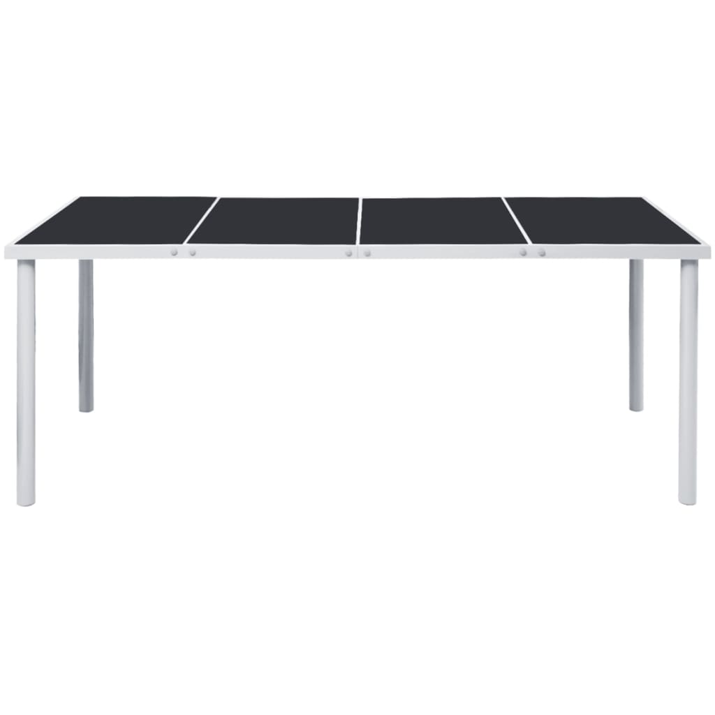 Table de jardin 190x90x74 cm acier noir