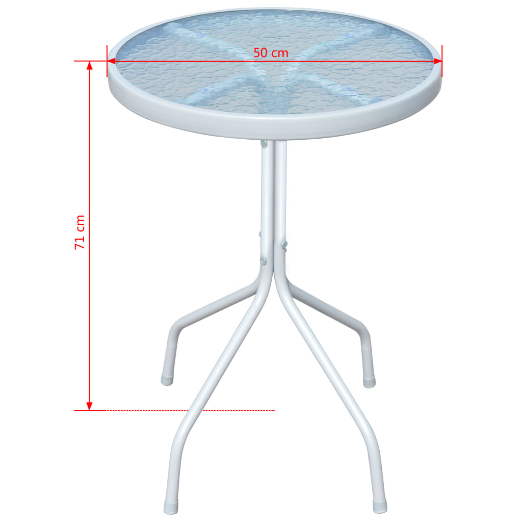 Table bistro 50x71 cm gris acier