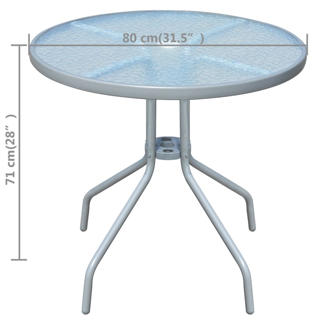 Table bistro 50x71 cm gris acier