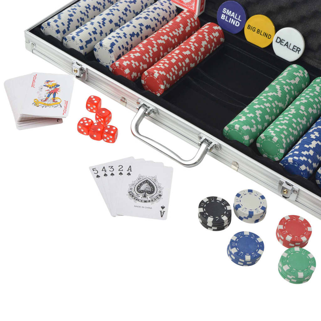 Pokerset met 1000 chips aluminium