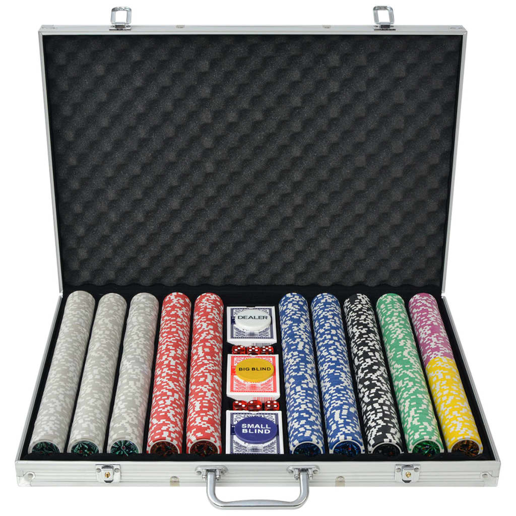 Set de poker avec 500 jetons en aluminium