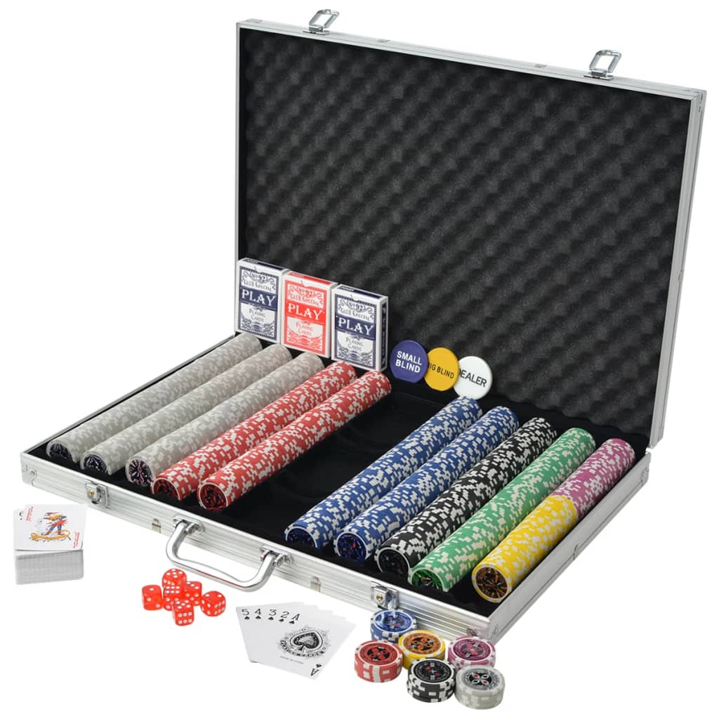 Set de poker avec 500 jetons en aluminium