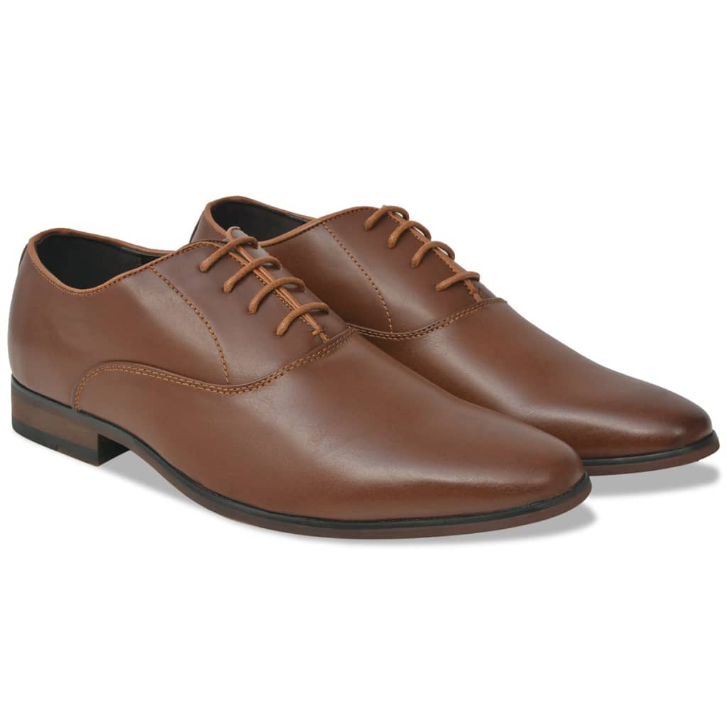 Chaussures pour hommes d'affaires à lacets marron taille 42 cuir PU