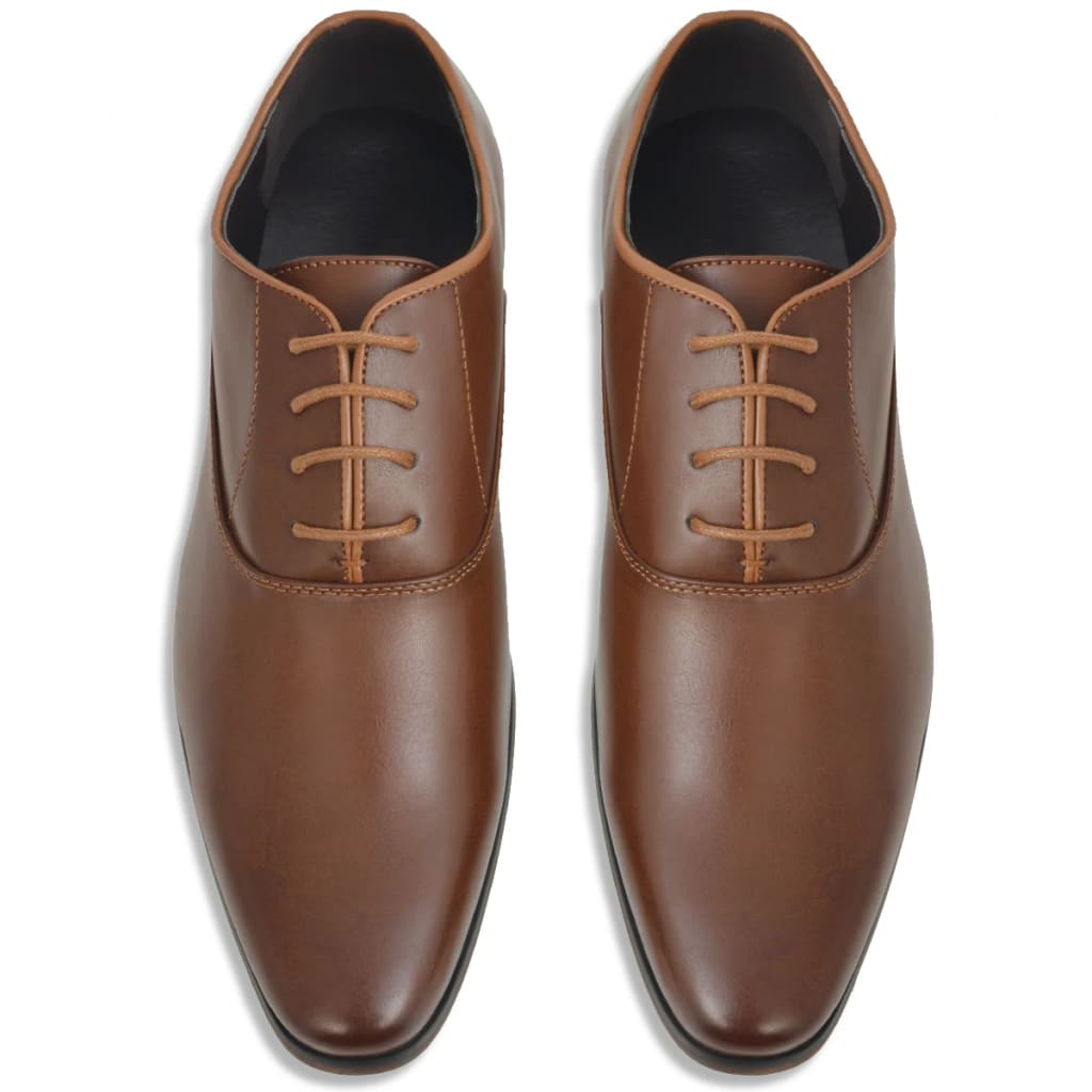 Chaussures pour hommes d'affaires à lacets marron taille 42 cuir PU