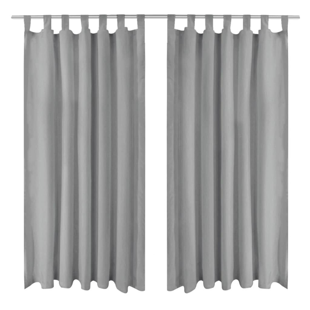 Rideaux micro-satin avec passants 140x175 cm 2 pcs