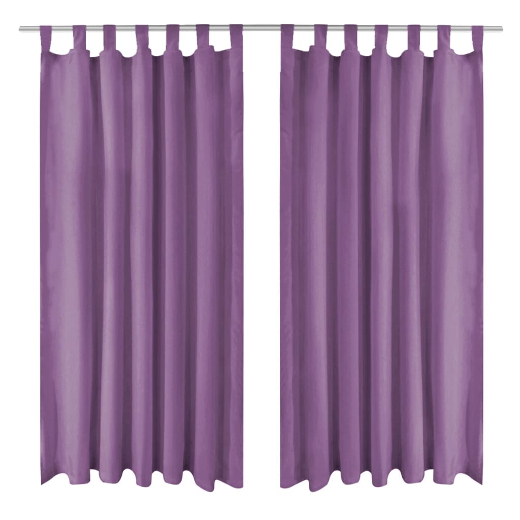 Rideaux micro-satin avec passants 140x175 cm 2 pcs