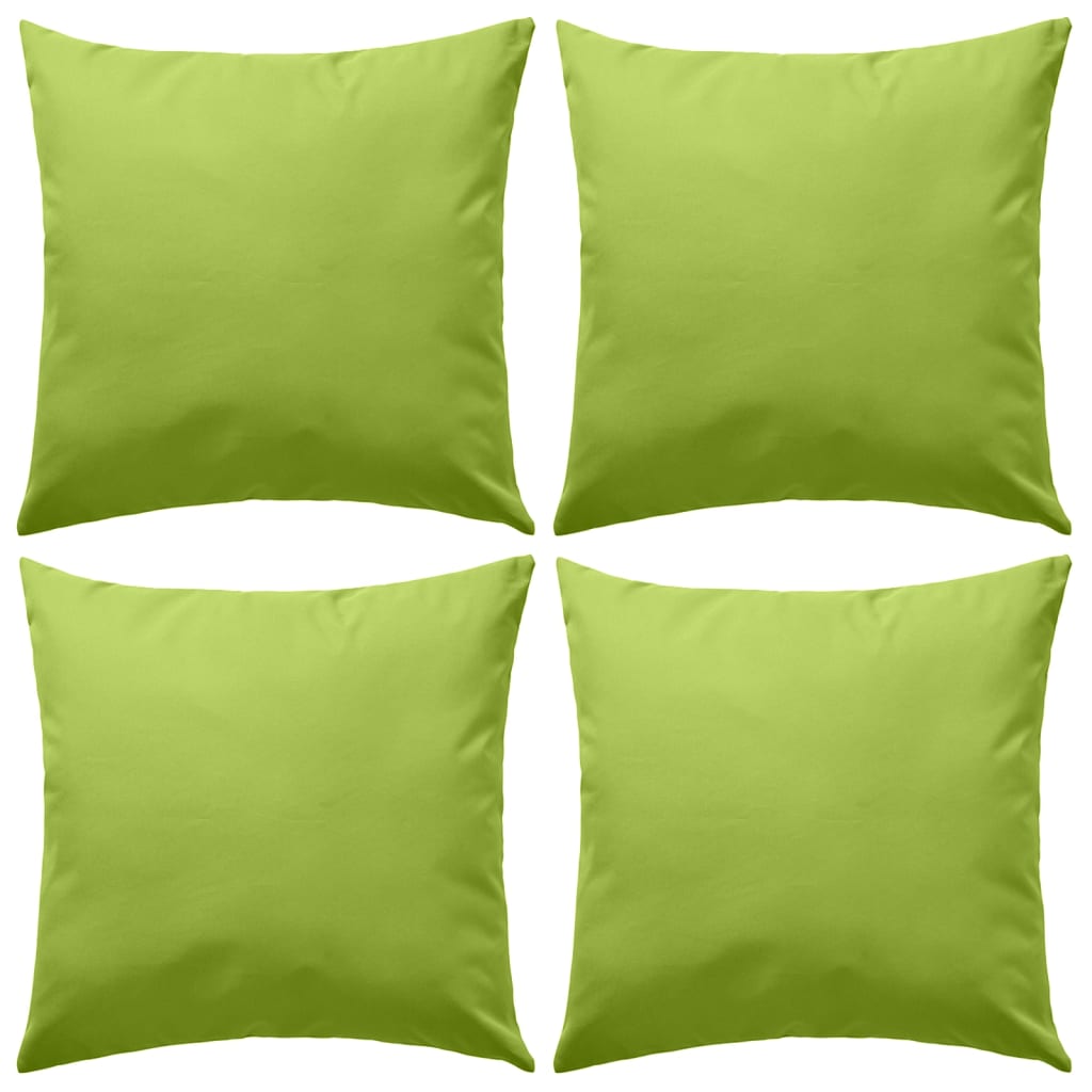 Coussins d'extérieur 45x45 cm vert pomme 4 pcs