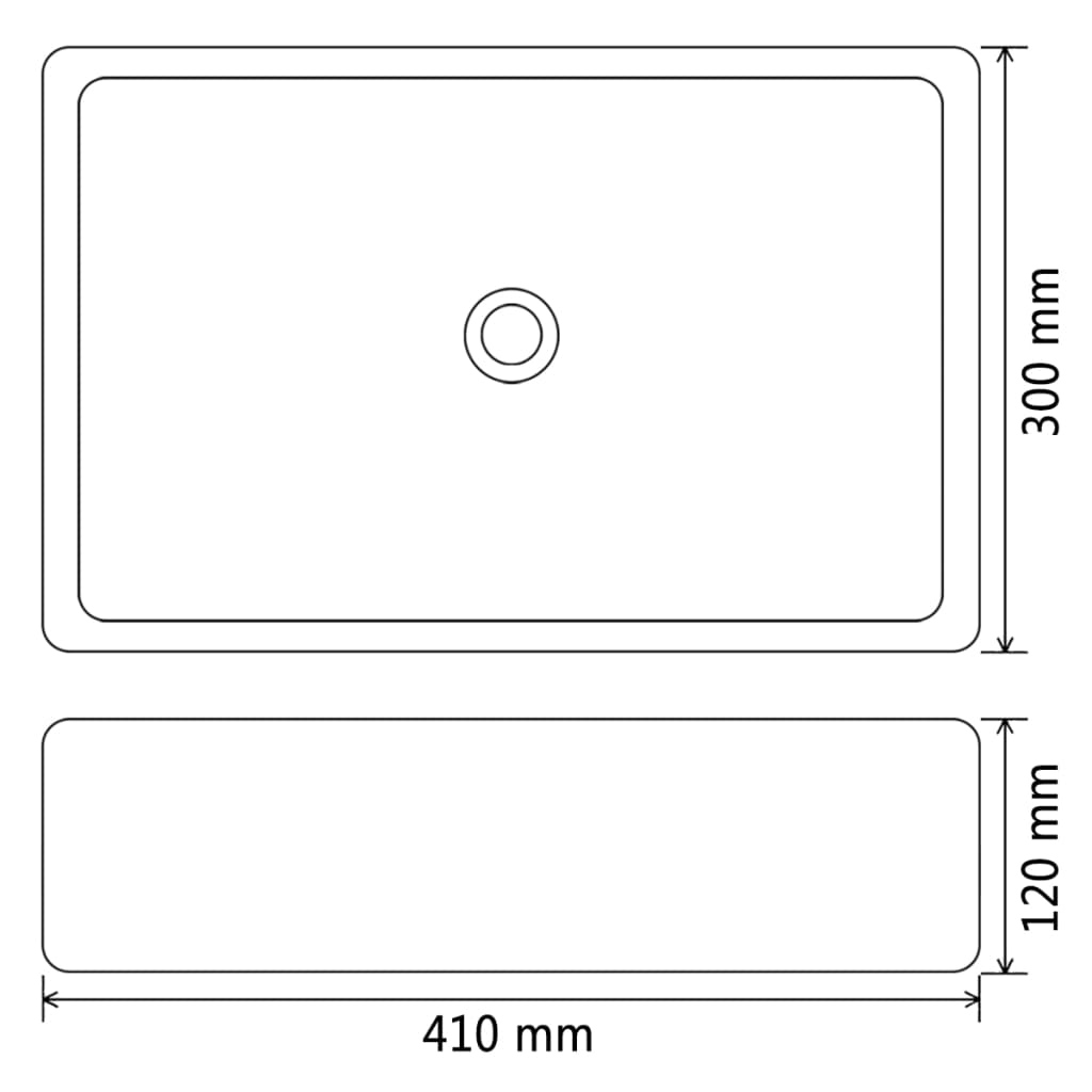 Wastafel vierkant 41x30x12 cm keramiek