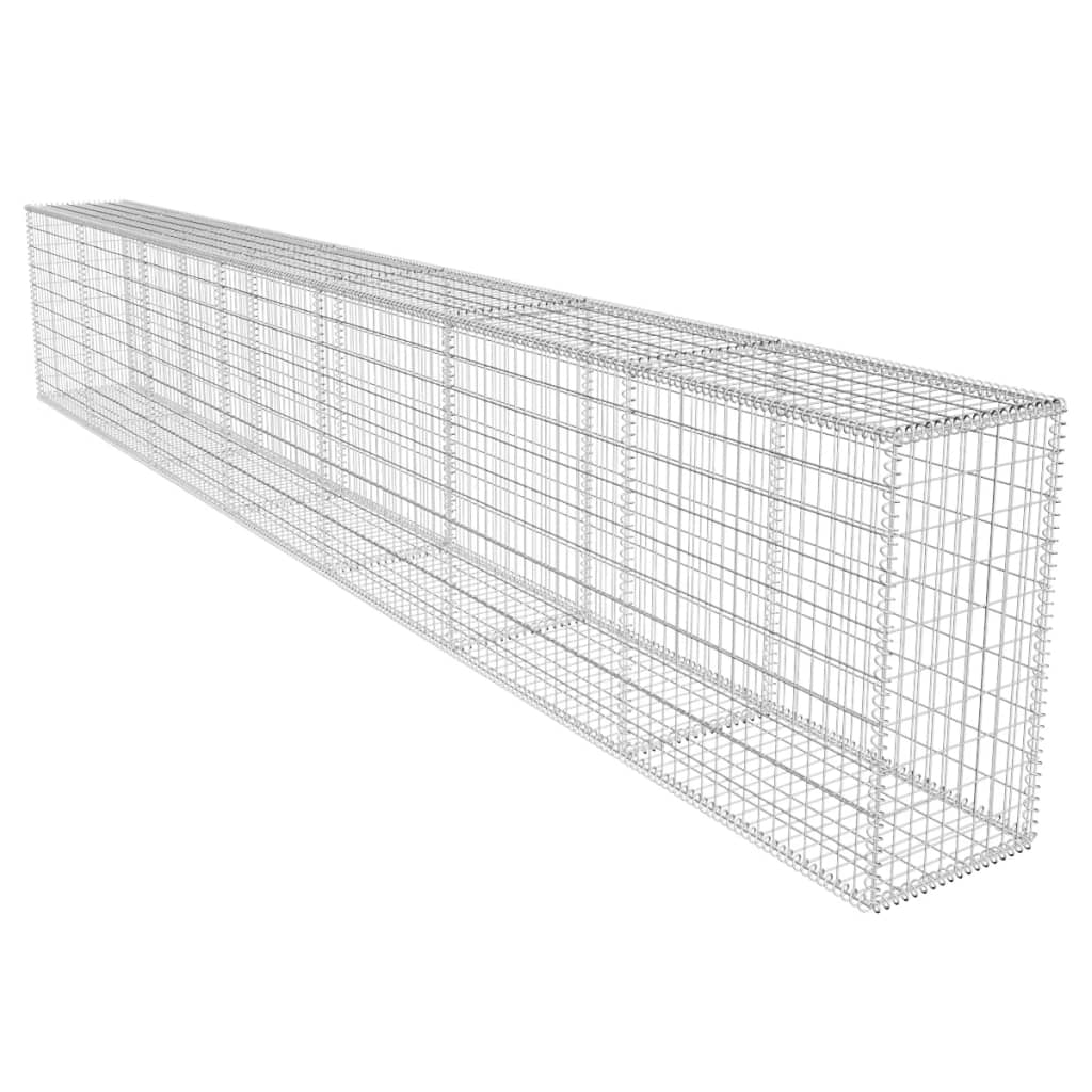 Mur de gabion avec couvercle 600x50x100 cm en acier galvanisé