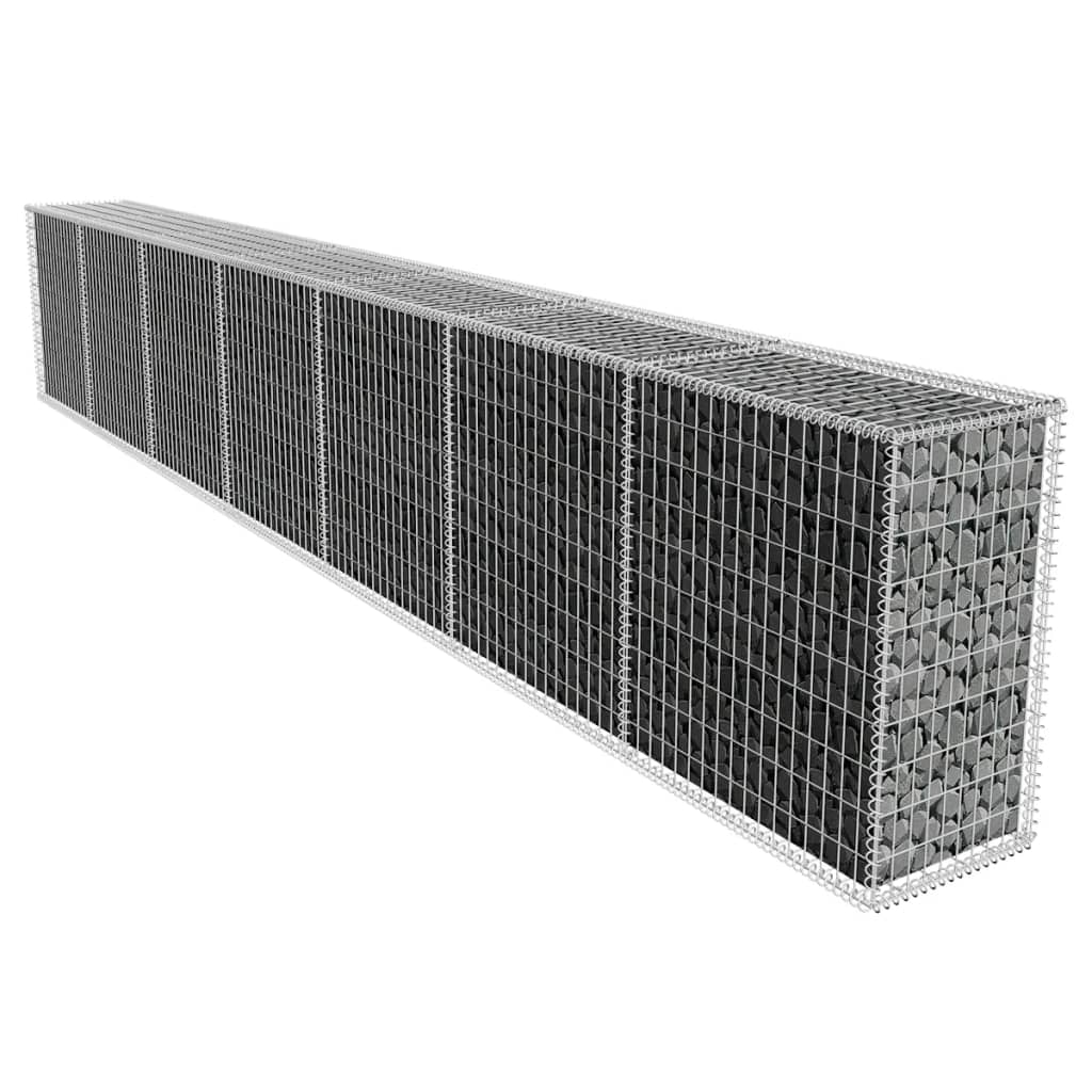 Mur de gabion avec couvercle 600x50x100 cm en acier galvanisé