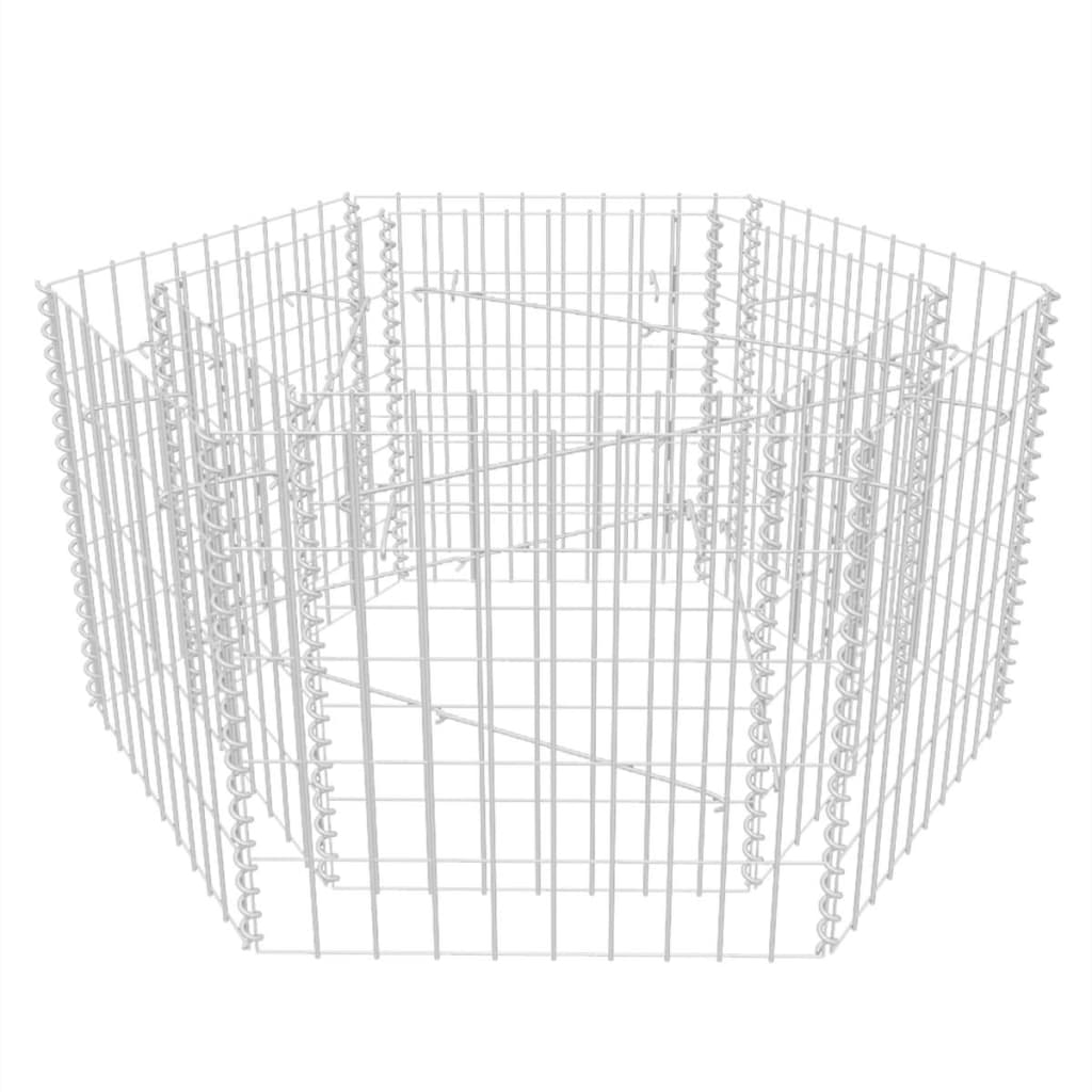 Jardinière gabion surélevée hexagonale 100x90x100 cm