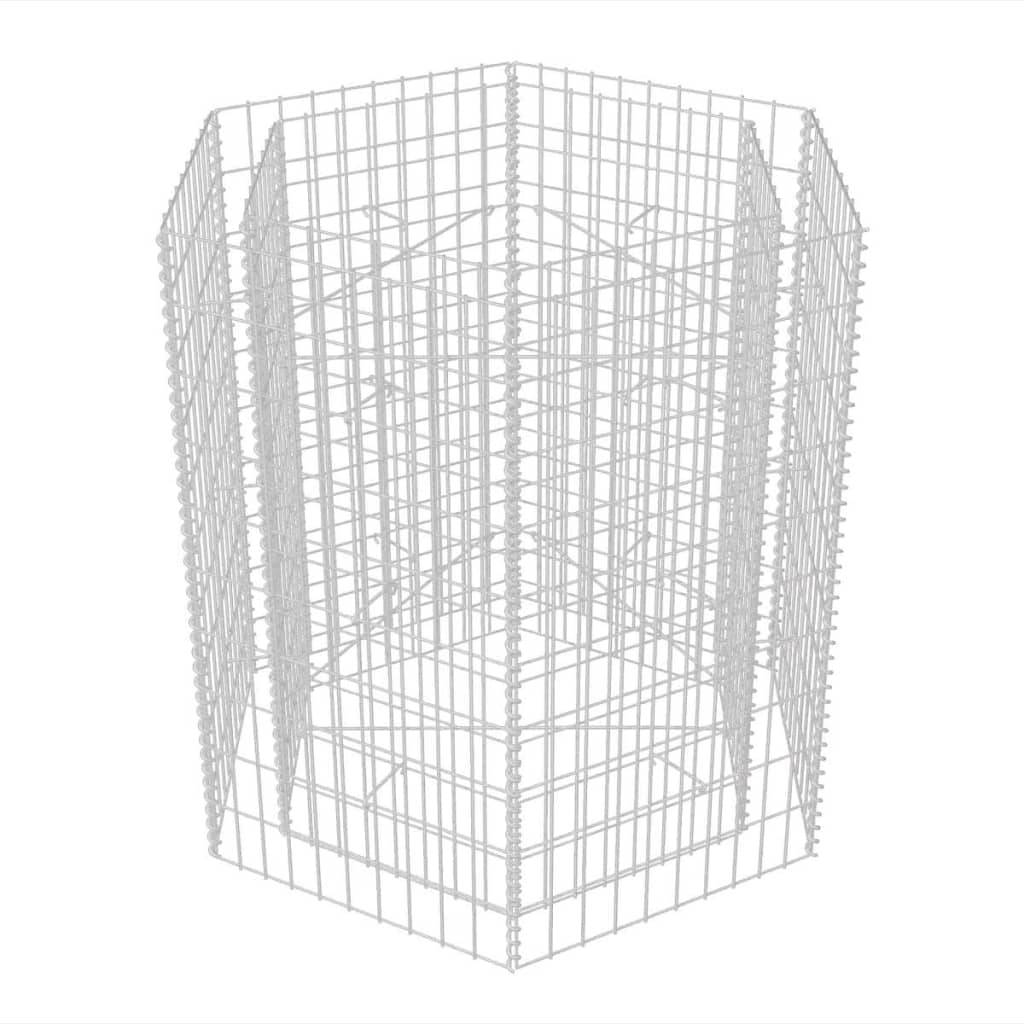 Jardinière gabion surélevée hexagonale 100x90x100 cm