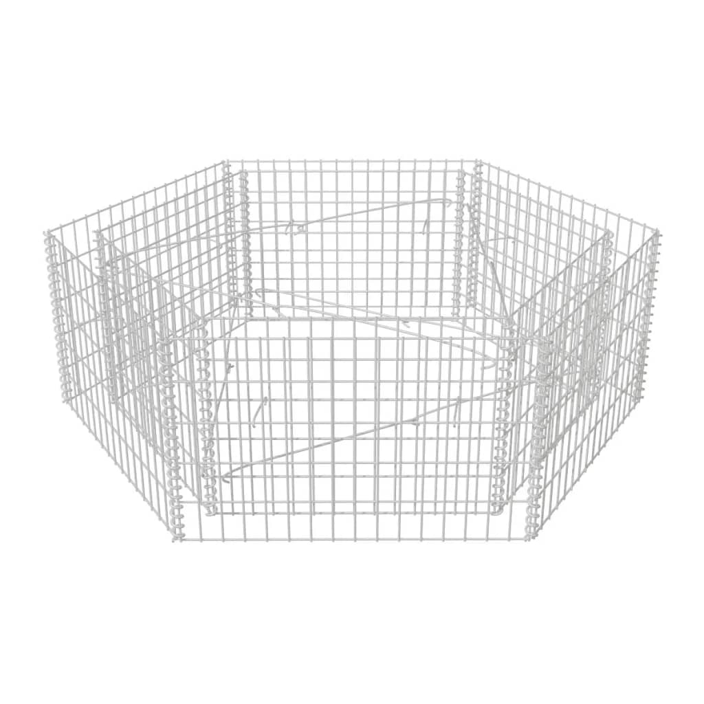 Jardinière gabion surélevée hexagonale 100x90x100 cm