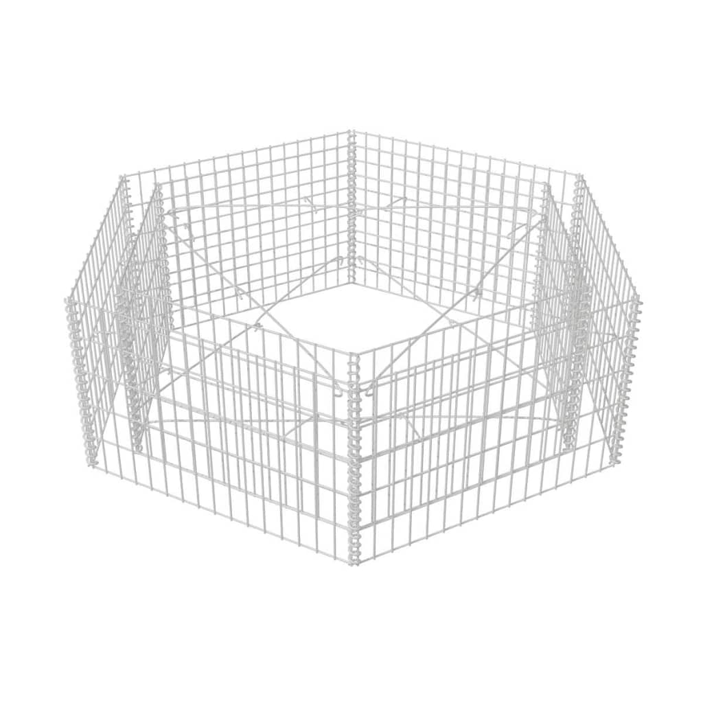 Jardinière gabion surélevée hexagonale 100x90x100 cm