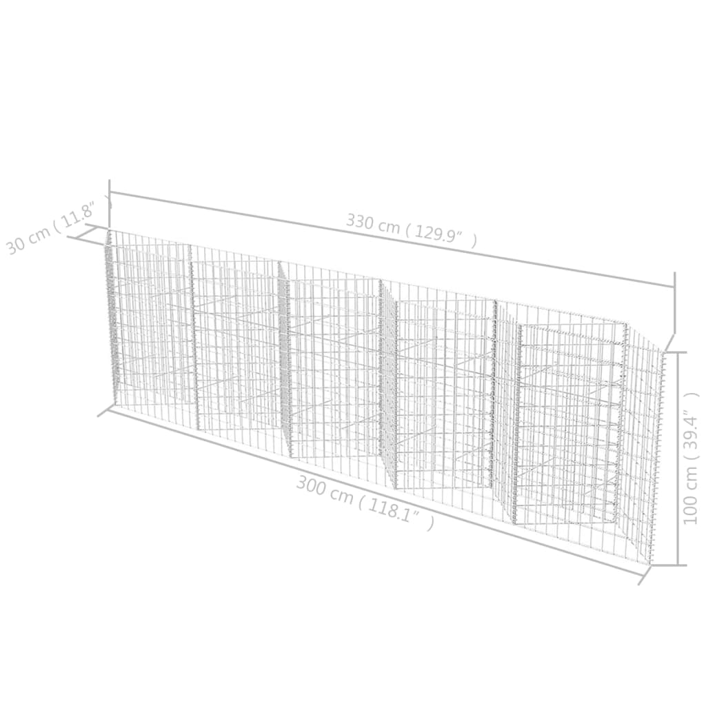 Gabion mand 120x30x100 cm gegalvaniseerd staal