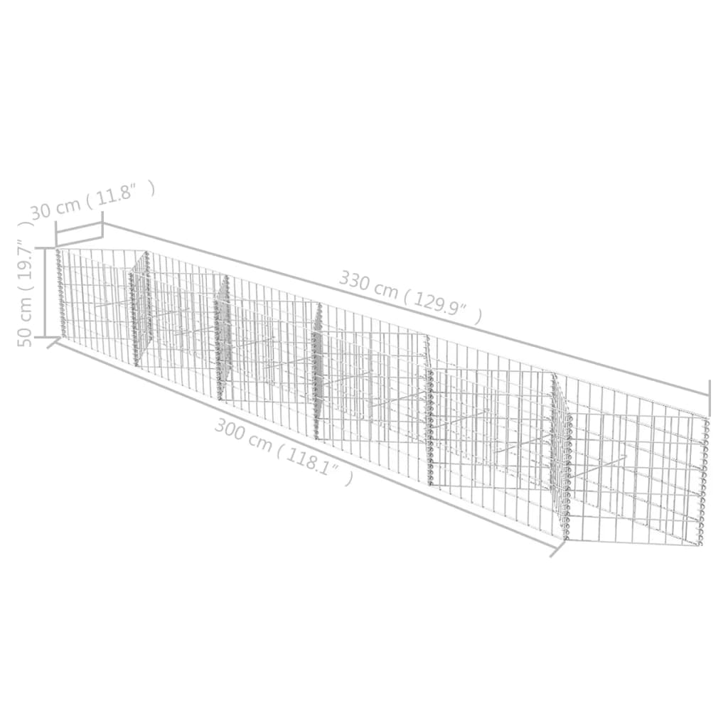 Gabion mand 120x30x100 cm gegalvaniseerd staal