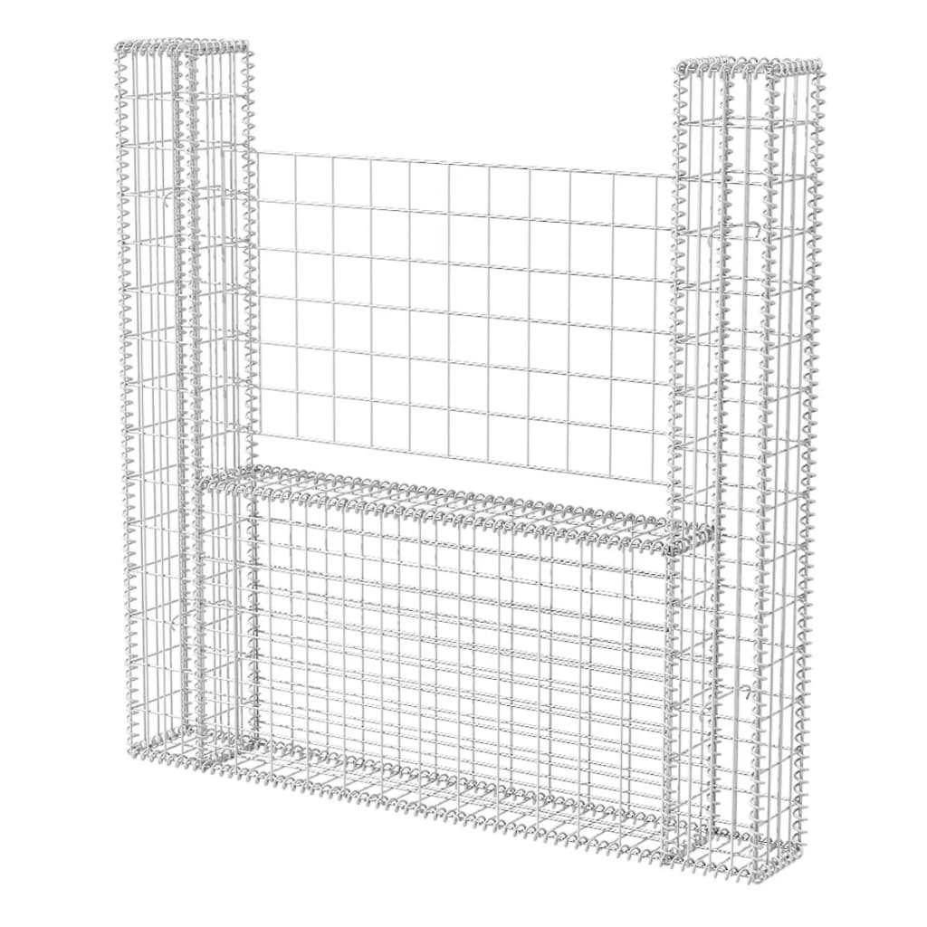 Gabion mand U-vormig 570x20x100 cm staal