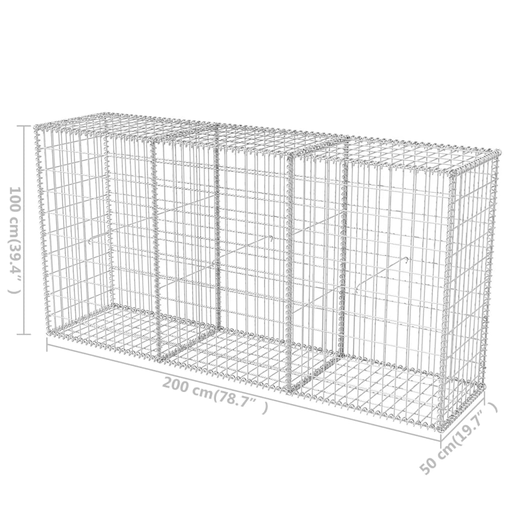 Gabion mand 100x50x100 cm gegalvaniseerd staal