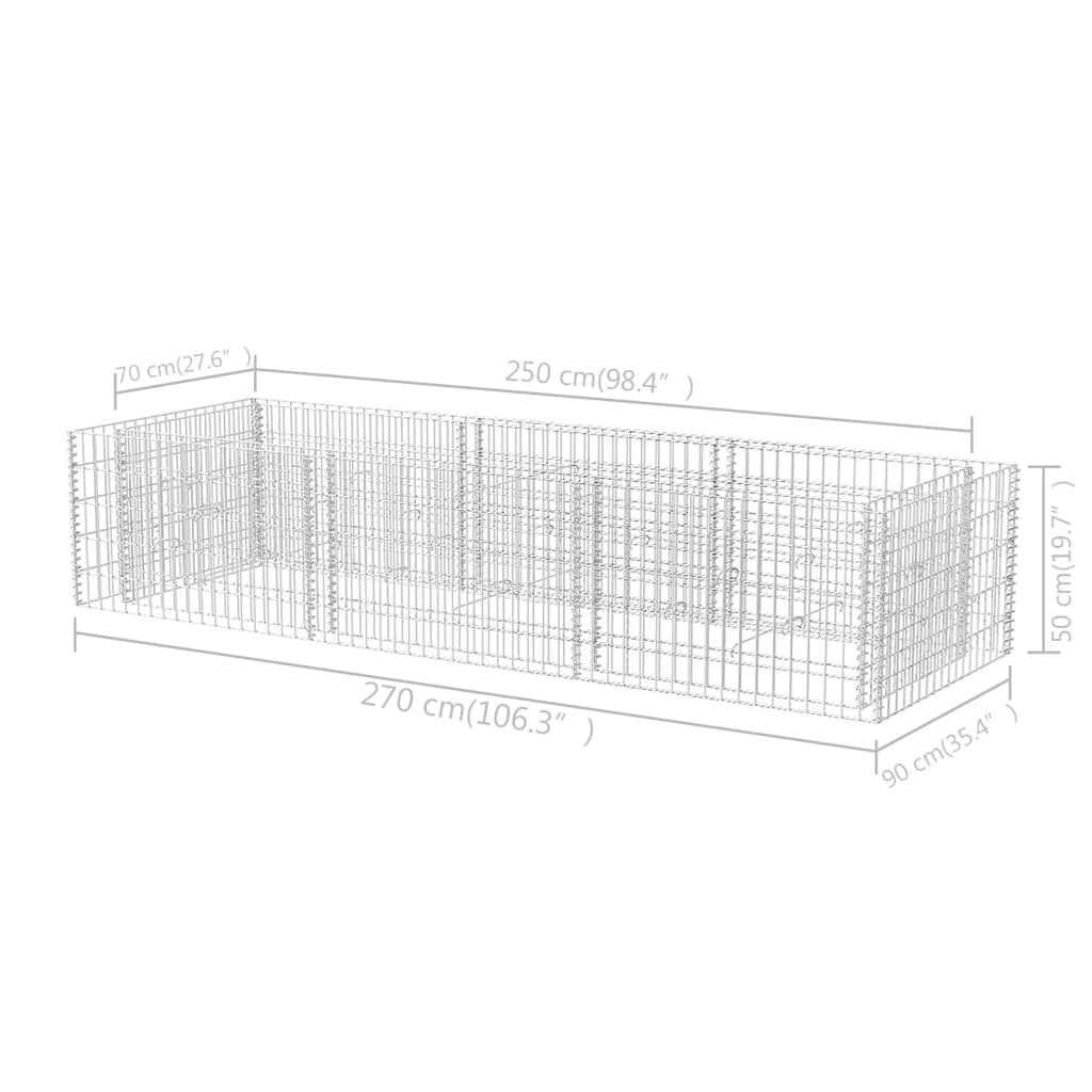 Gabion plantenbak verhoogd 360x90x50 cm staal