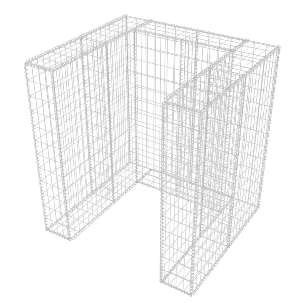 Schanskorf drievoudige vuilnisbak ombouw 250x100x120 cm staal