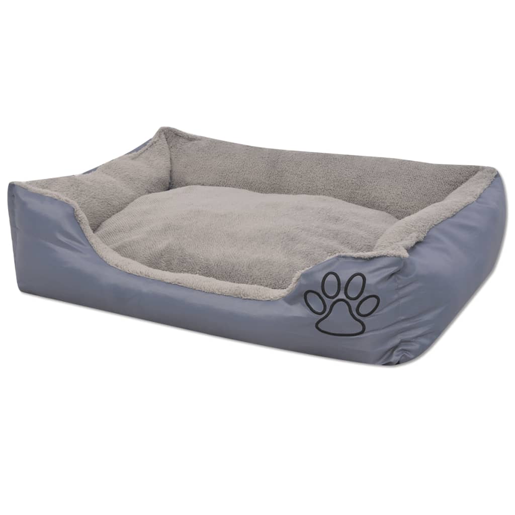 Lit pour chien avec coussin rembourré taille S, gris