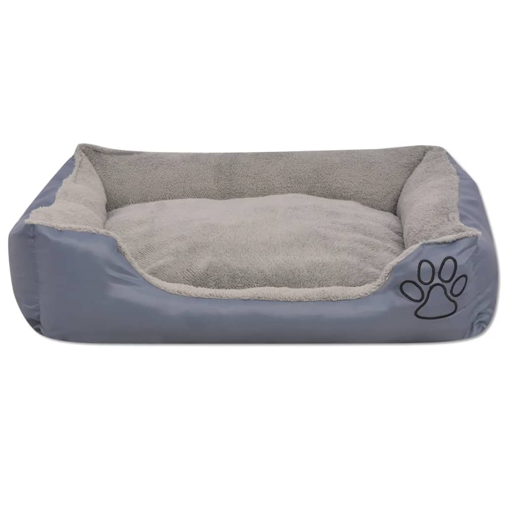 Lit pour chien avec coussin rembourré taille S, gris