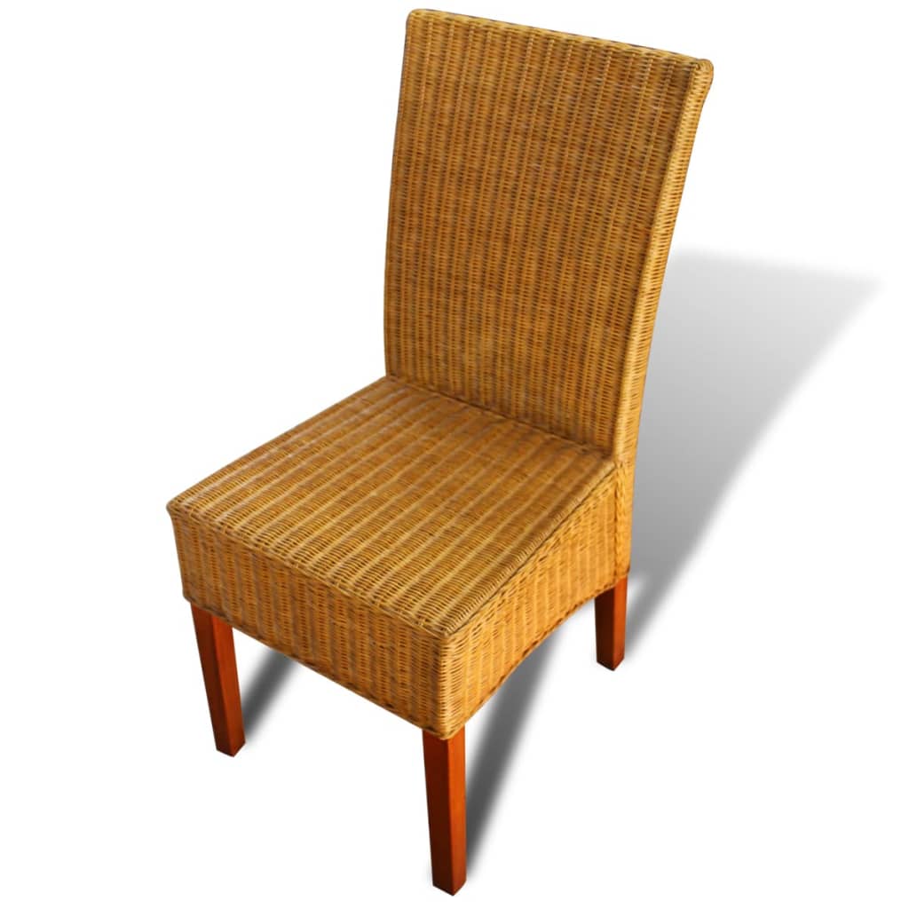 Eetkamerstoelen 6 st natuurlijk rattan bruin