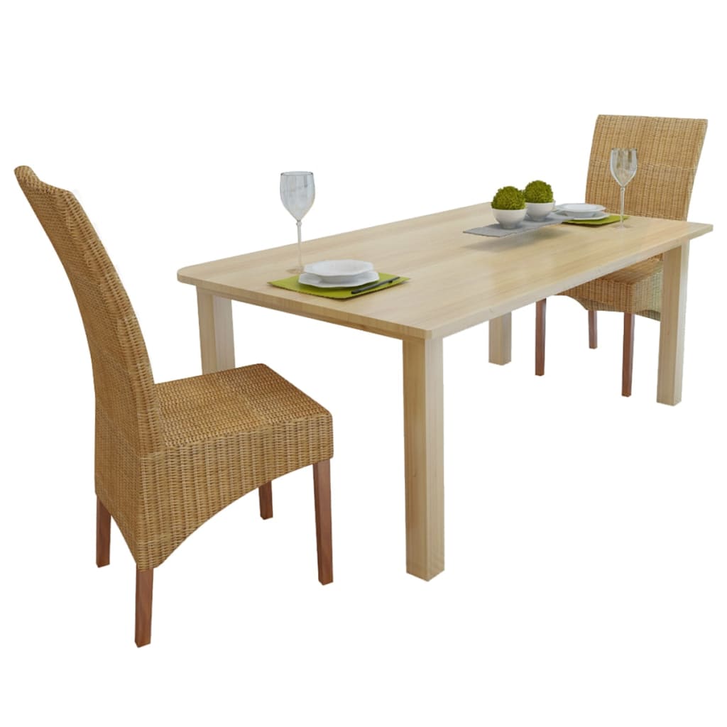 Chaises de salle à manger 6 pcs rotin naturel marron