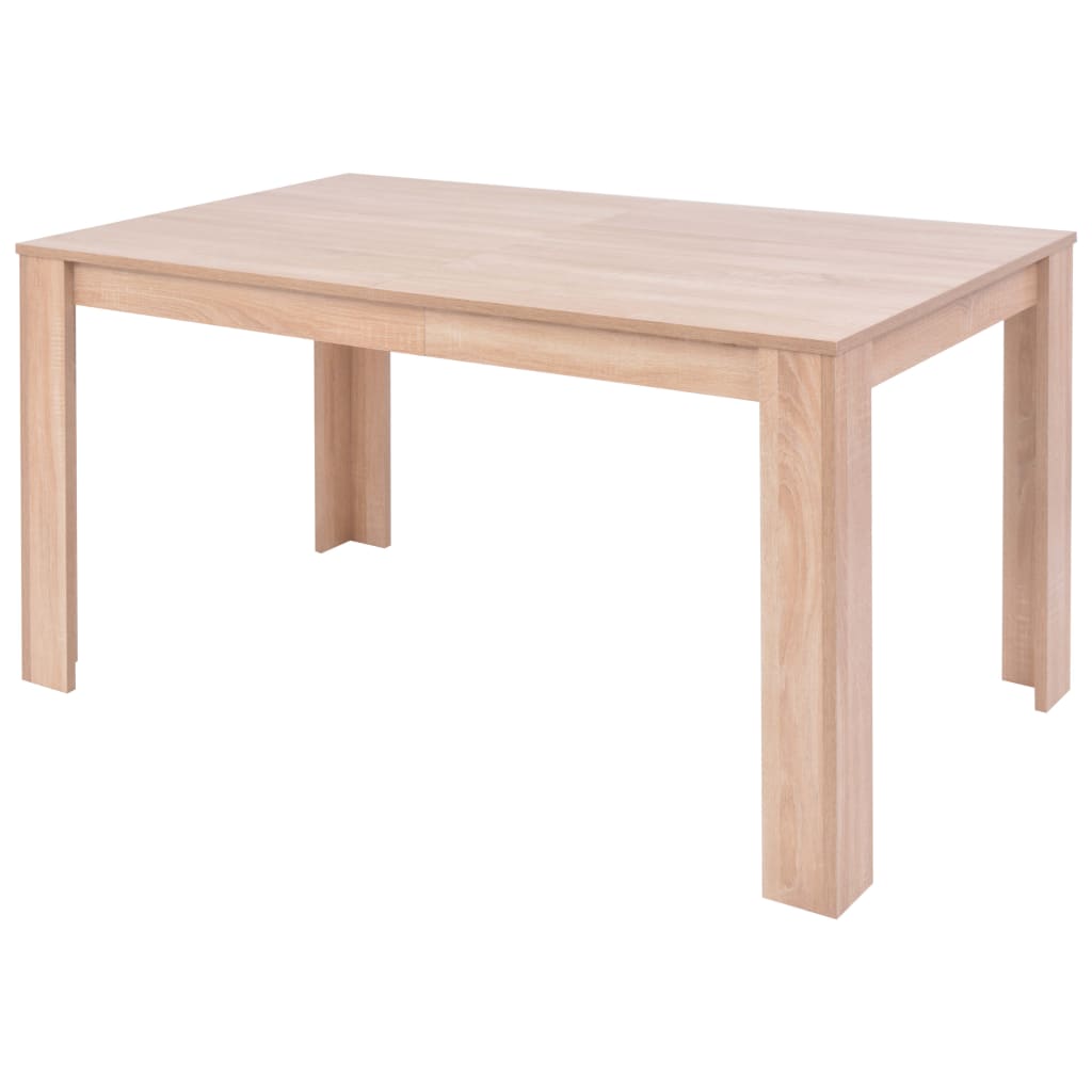 Table à manger avec chaises simili cuir et chêne 7 pcs