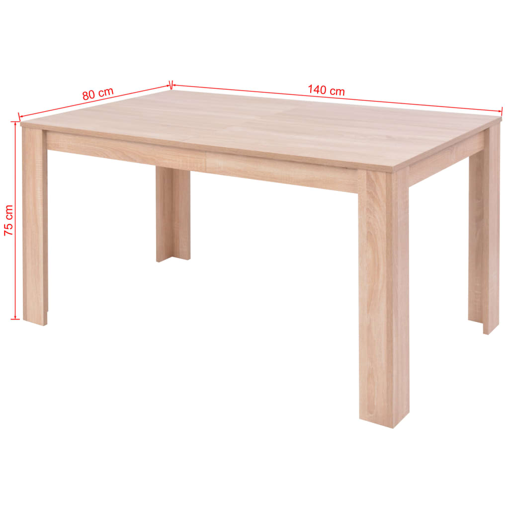 Table à manger avec chaises simili cuir et chêne 7 pcs