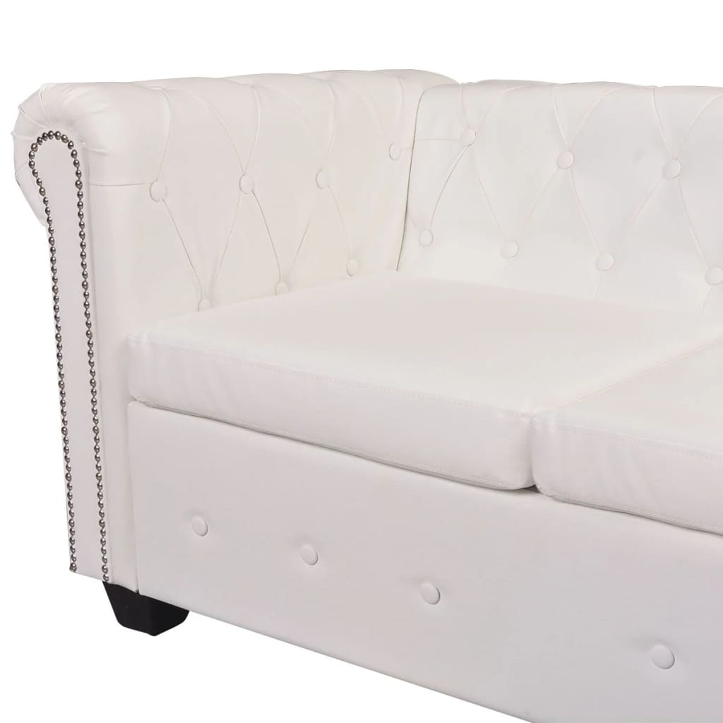 Canapé d'angle 5 places style Chesterfield simili cuir