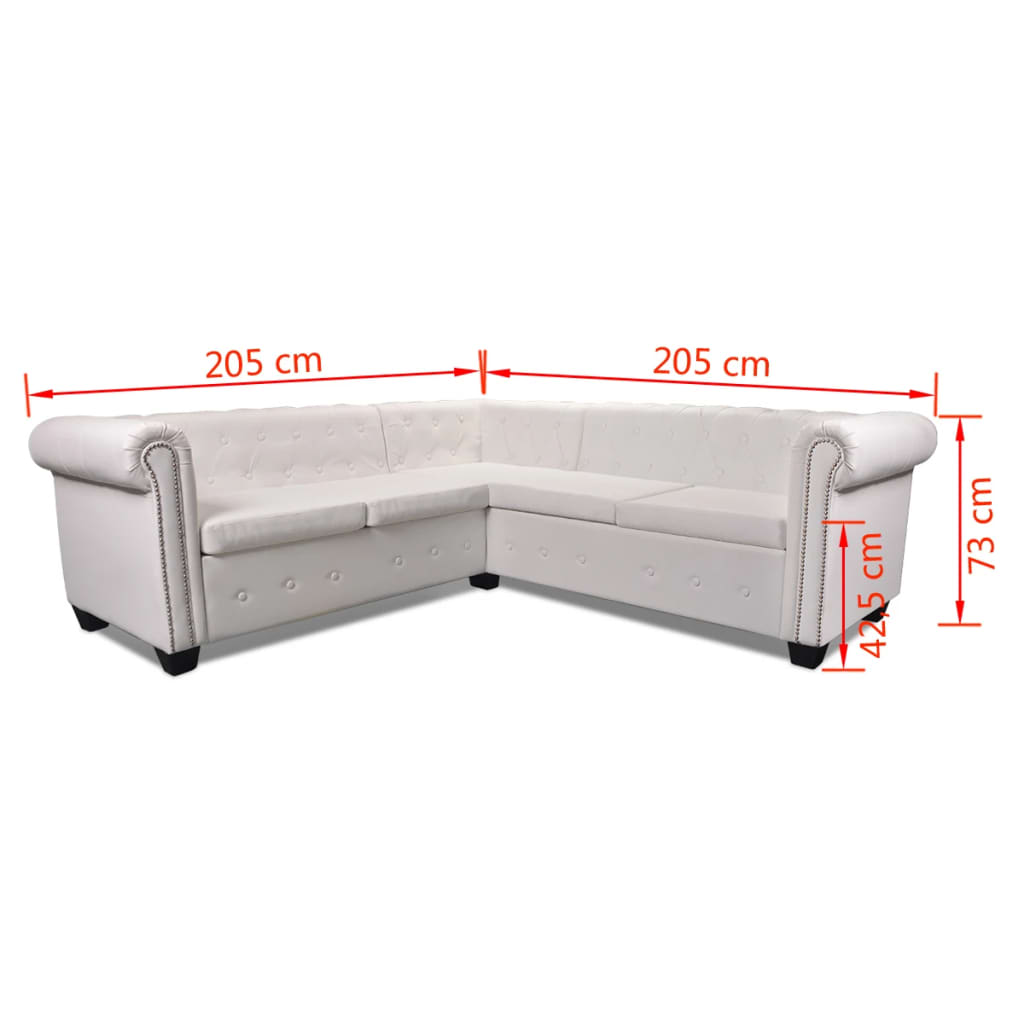 Canapé d'angle 5 places style Chesterfield simili cuir