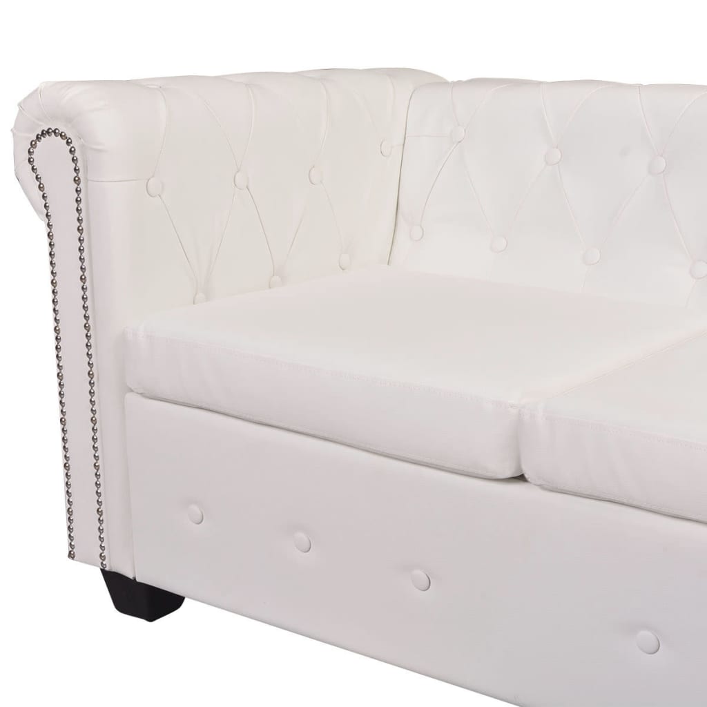 Canapé d'angle Chesterfield 6 places simili cuir