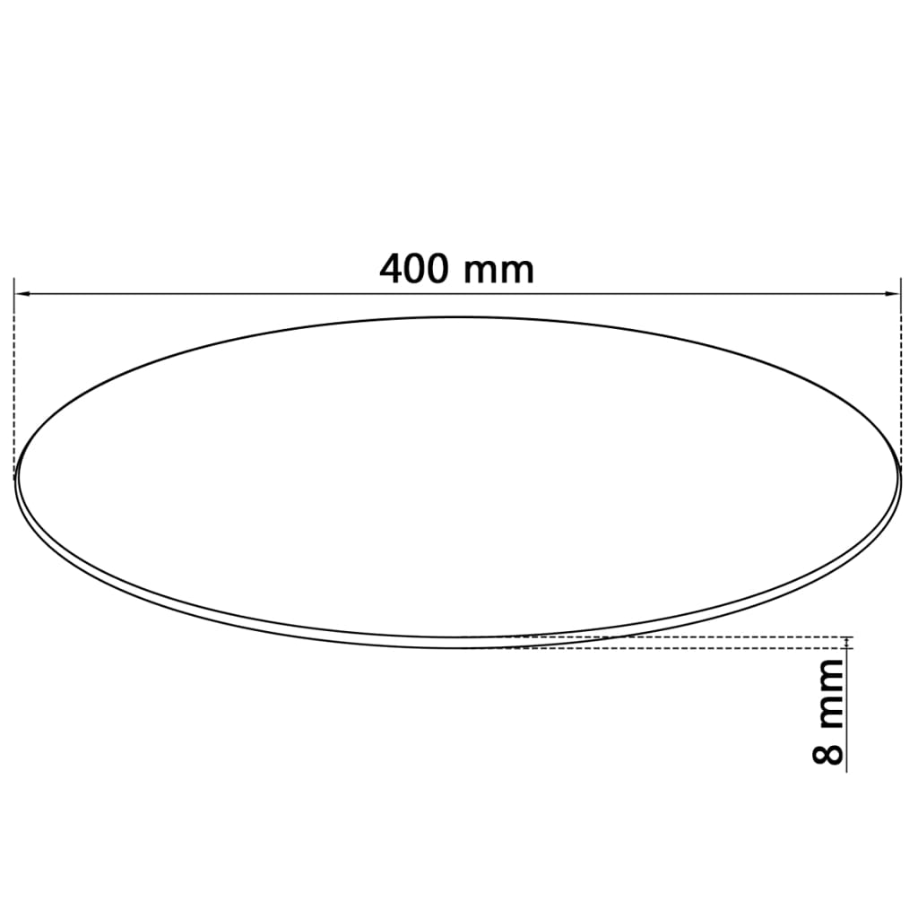 Plateau de table en verre trempé carré 800x800 mm