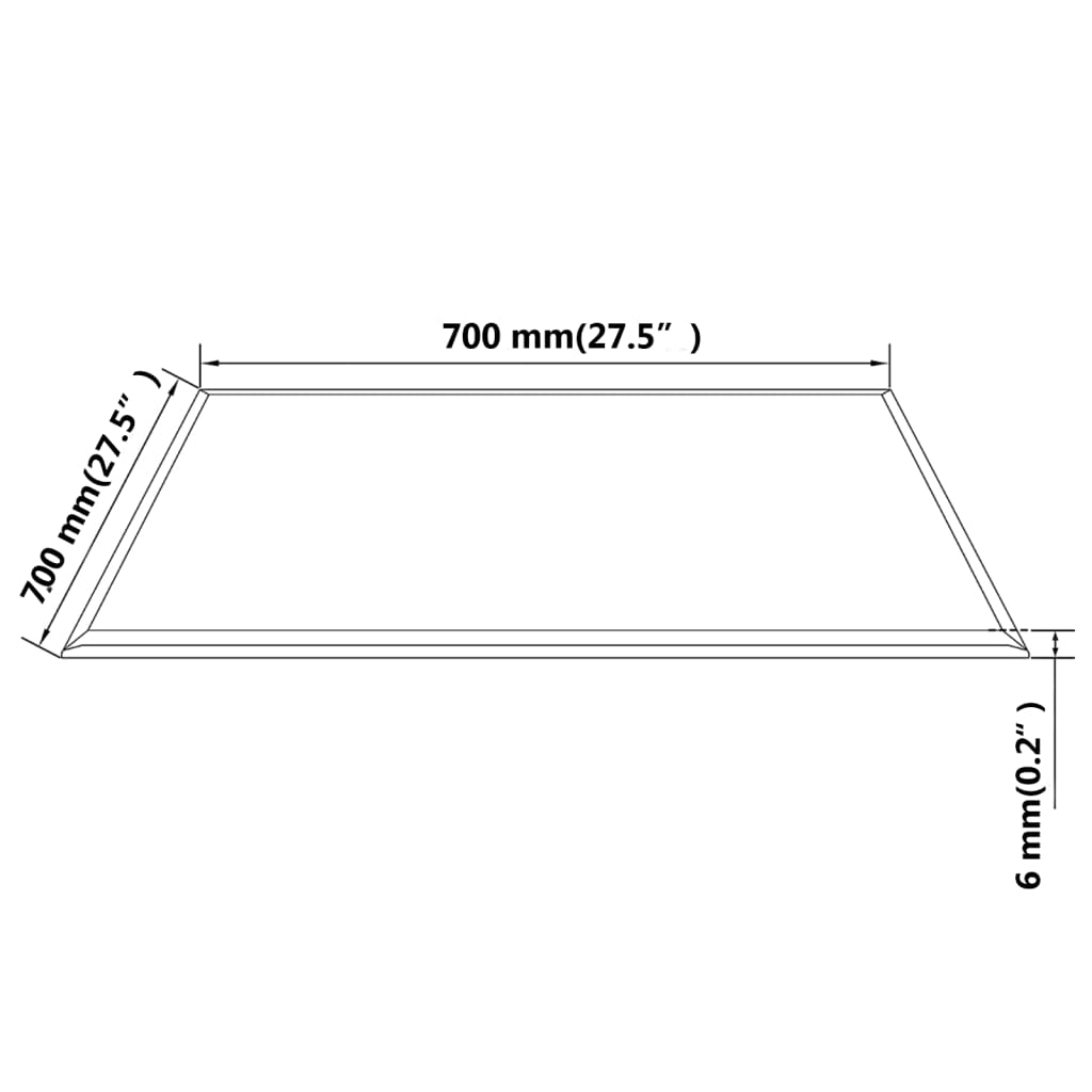 Tafelblad 60x60 cm 6 mm gehard glas met marmeren design