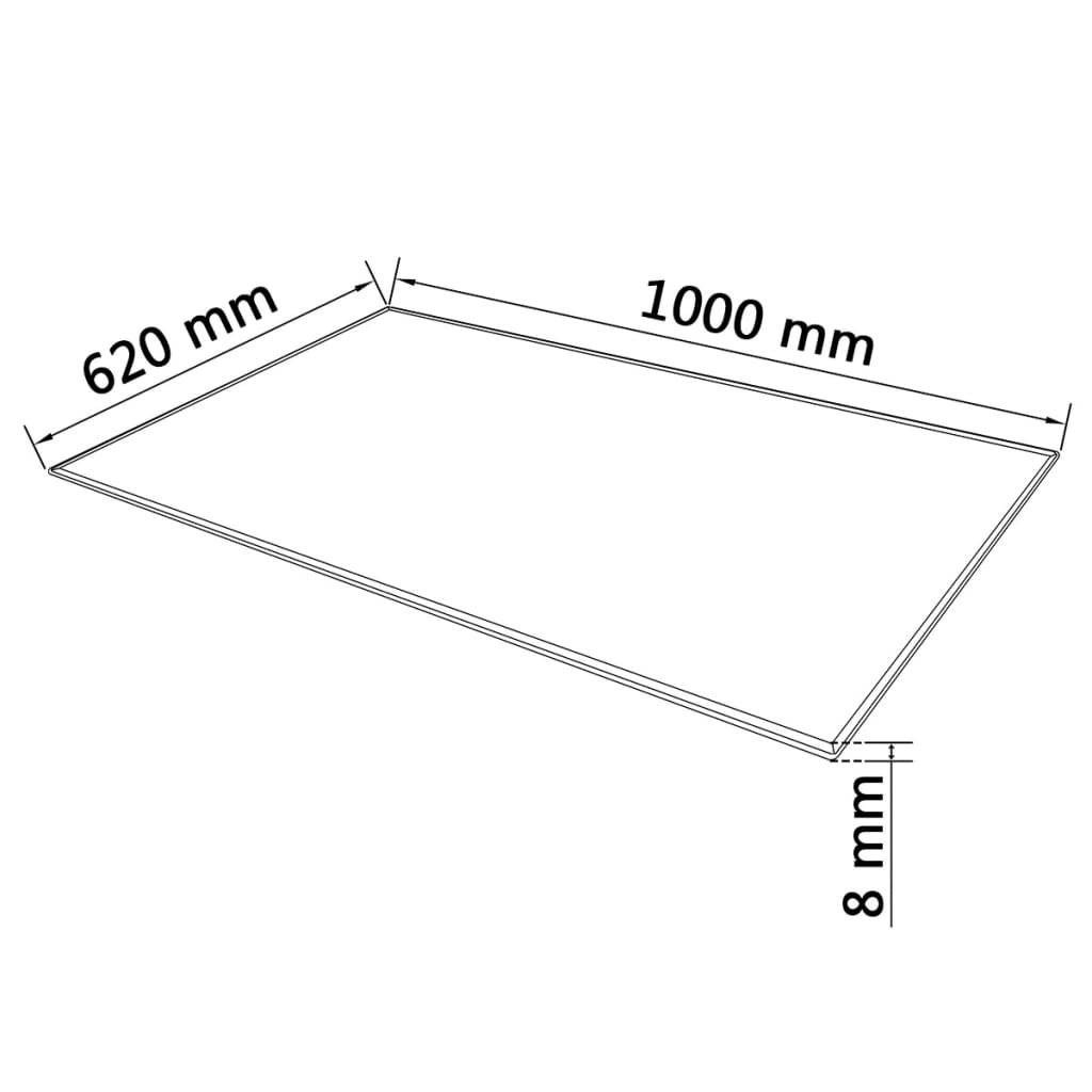 Plateau de table en verre trempé carré 800x800 mm