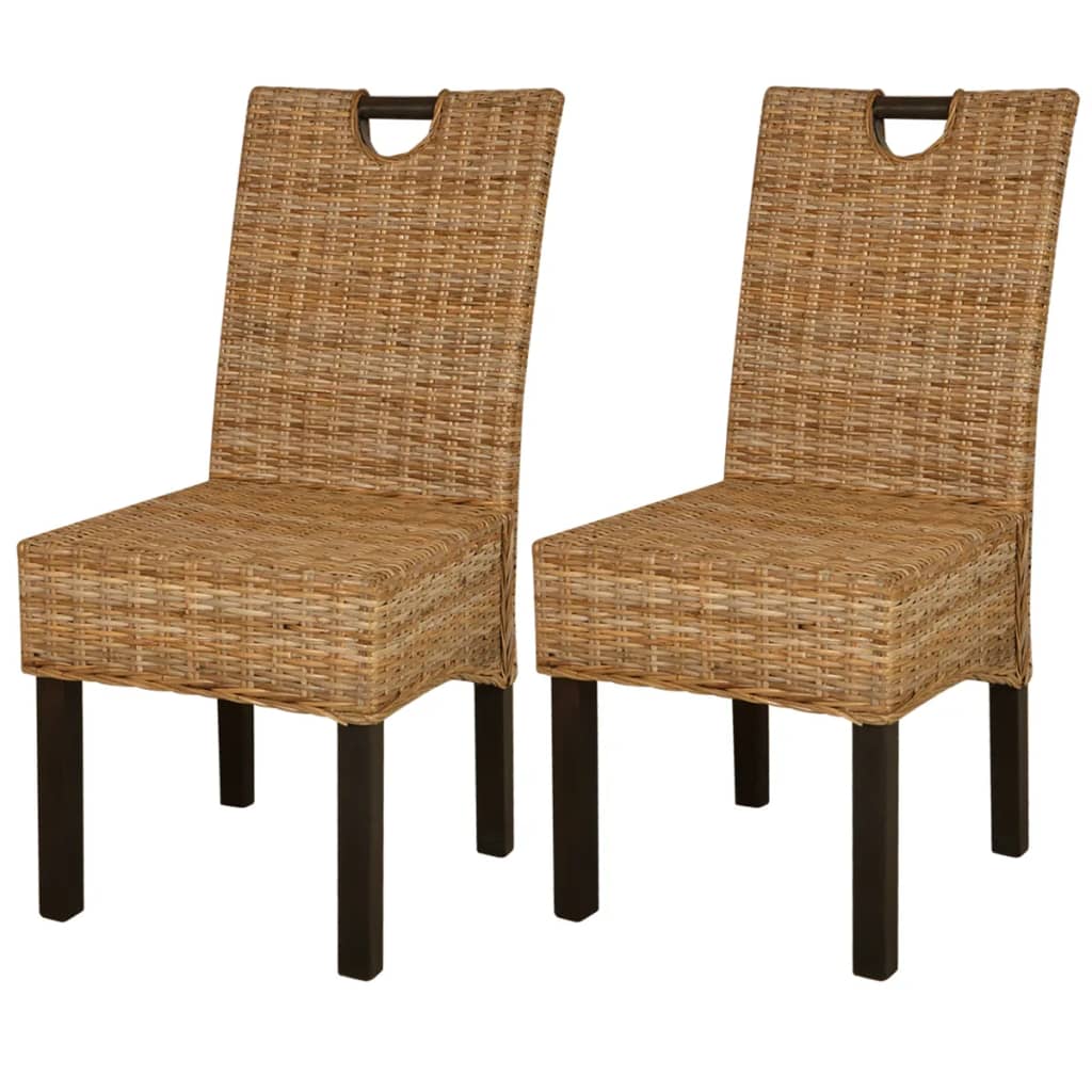 Eetkamerstoel Kubu 2 stuks rattan mangohout