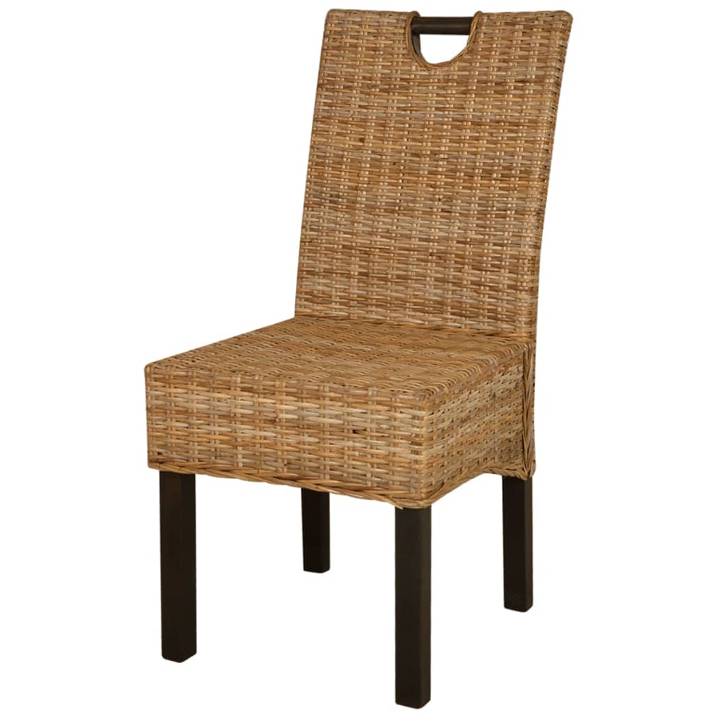 Eetkamerstoel Kubu 2 stuks rattan mangohout