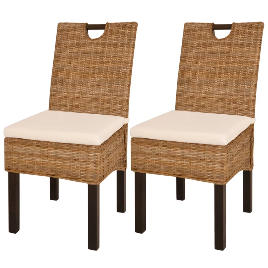 Chaise de salle à manger 4 pcs kubu rotin bois de manguier