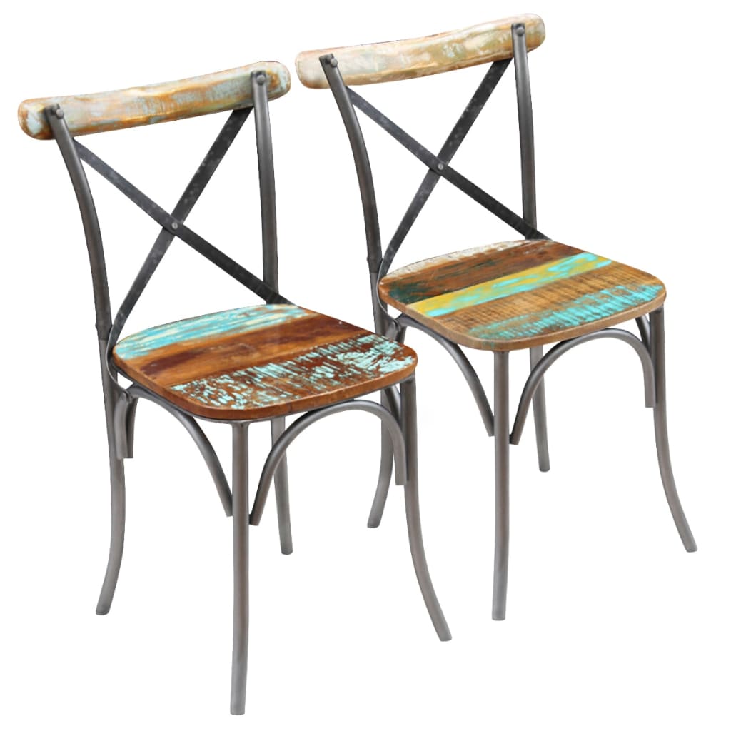 Chaises de salle à manger 4 pcs en bois massif recyclé