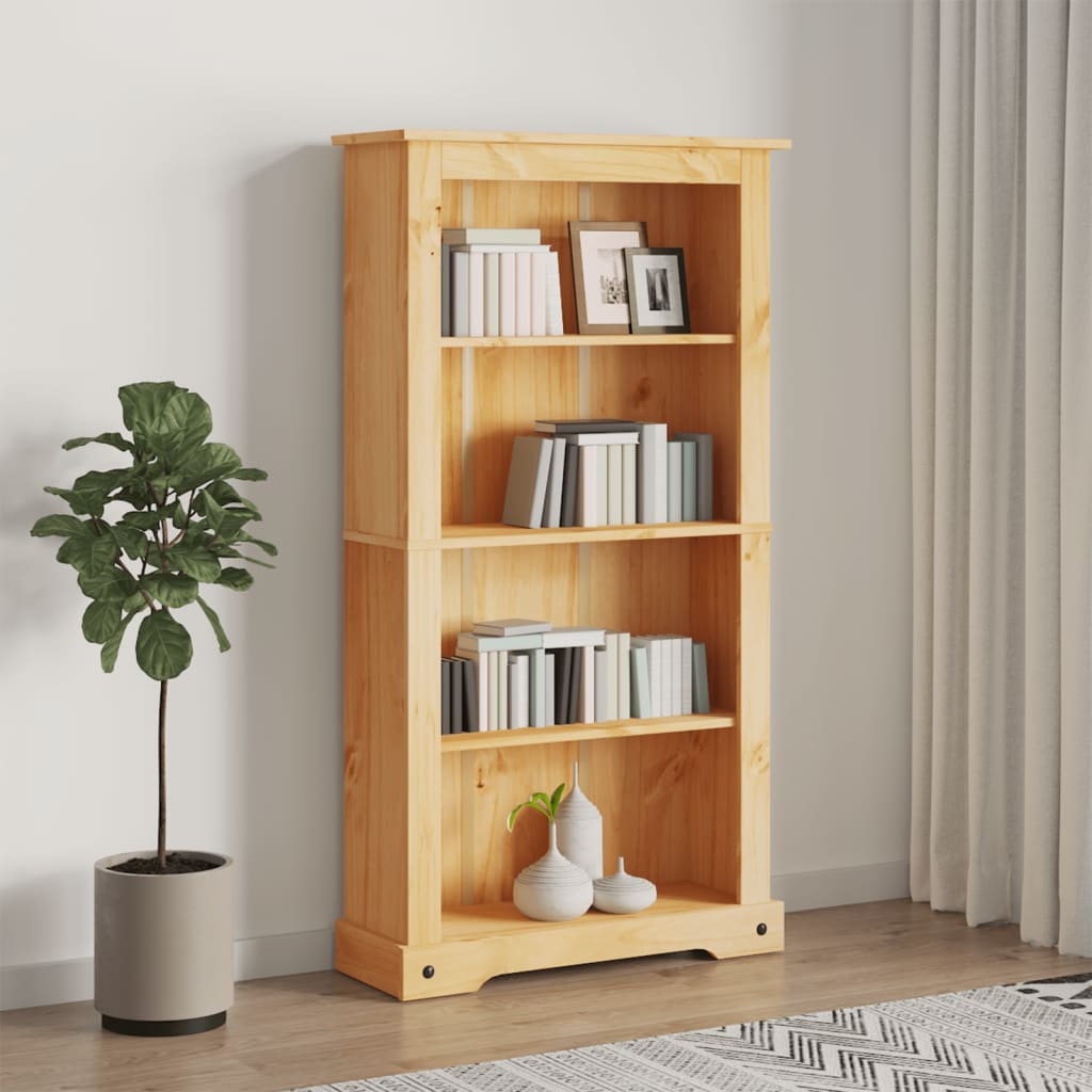 Boekenkast grenenhout met 3 planken Corona-stijl 81x29x100 cm