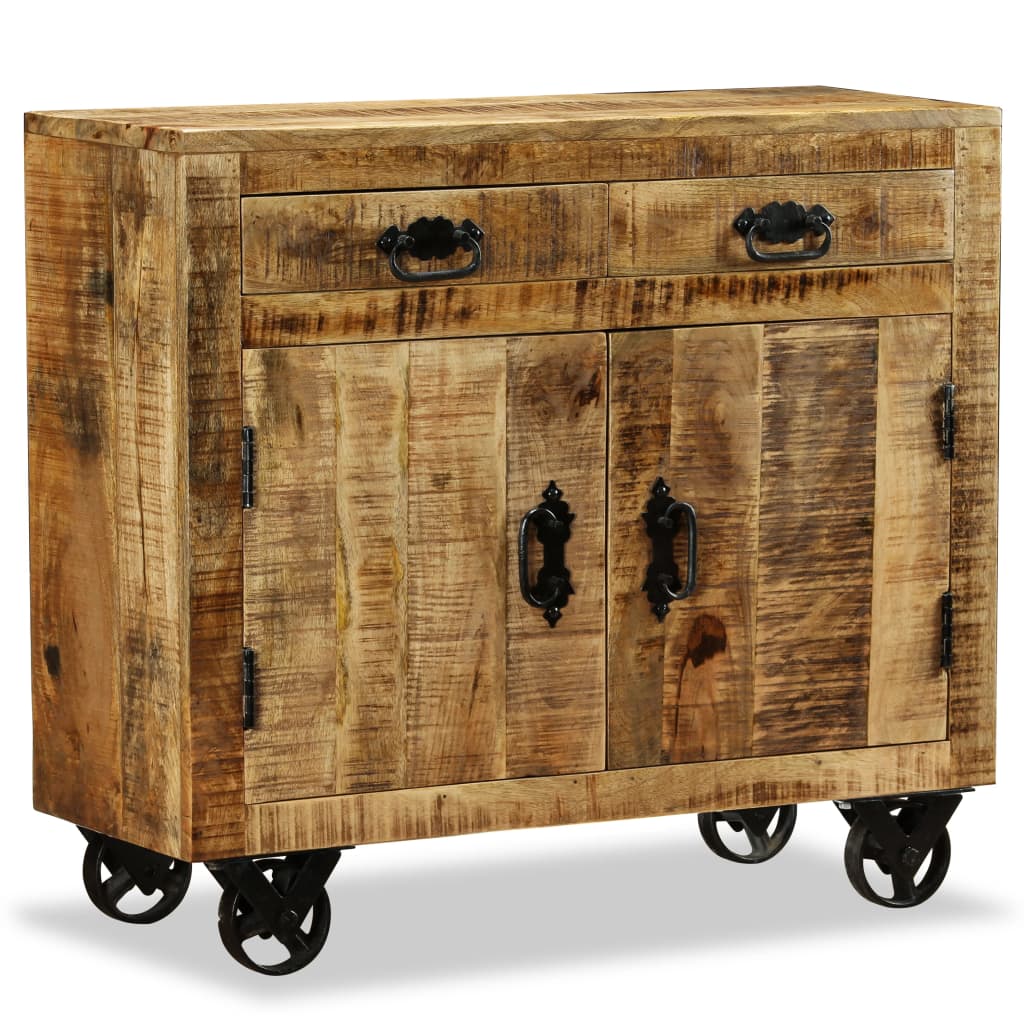 Buffet 80x30x65 cm en bois de manguier massif brut