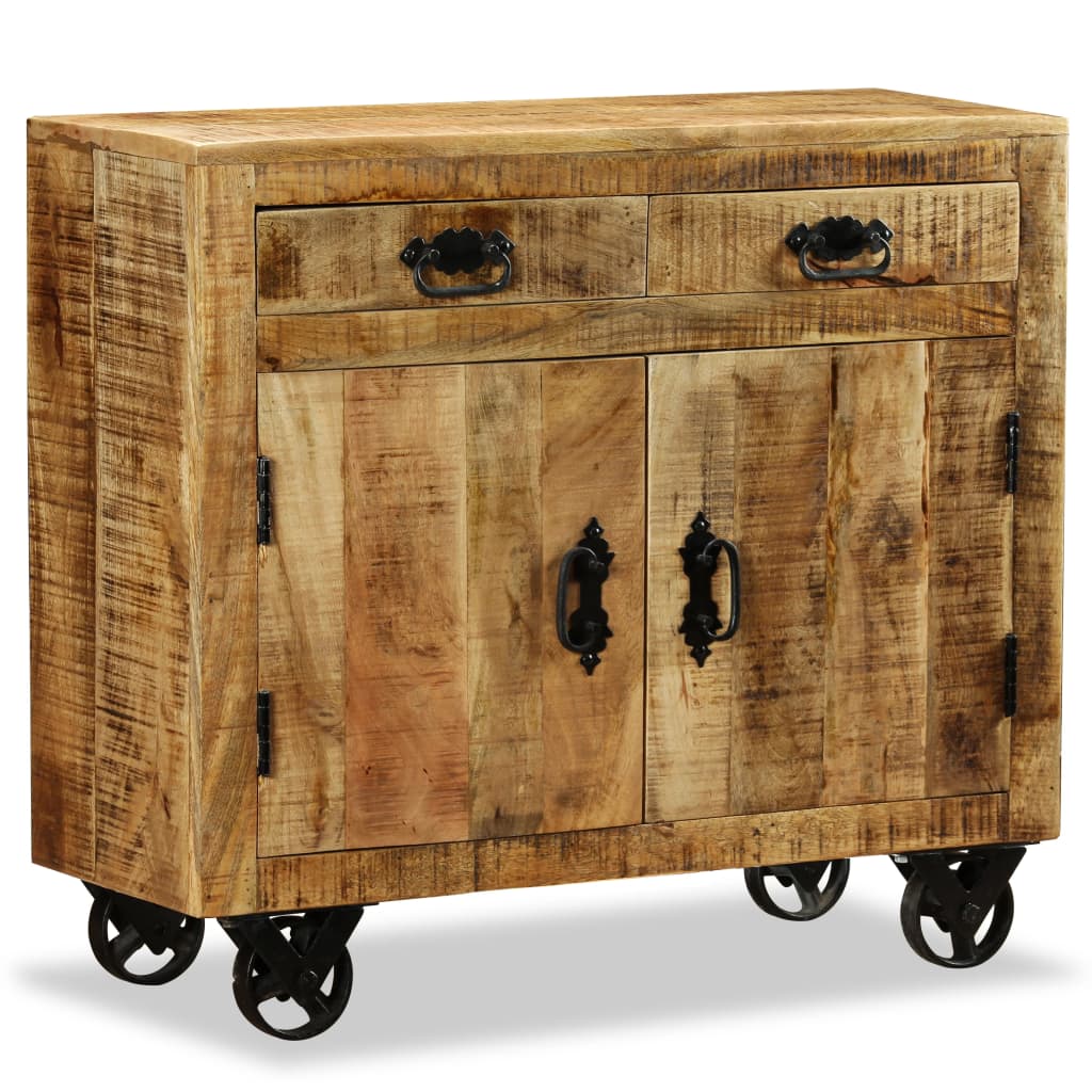 Buffet 80x30x65 cm en bois de manguier massif brut