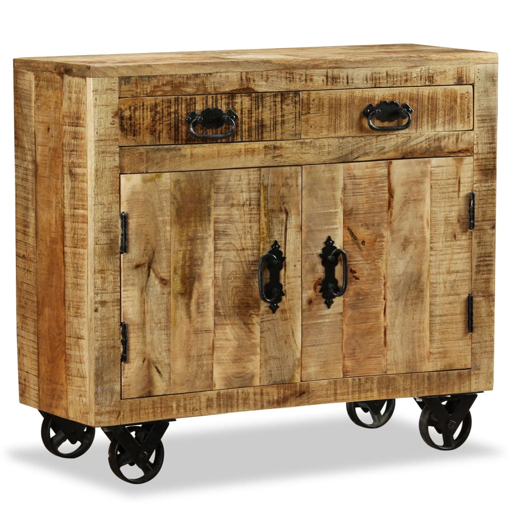 Buffet 80x30x65 cm en bois de manguier massif brut