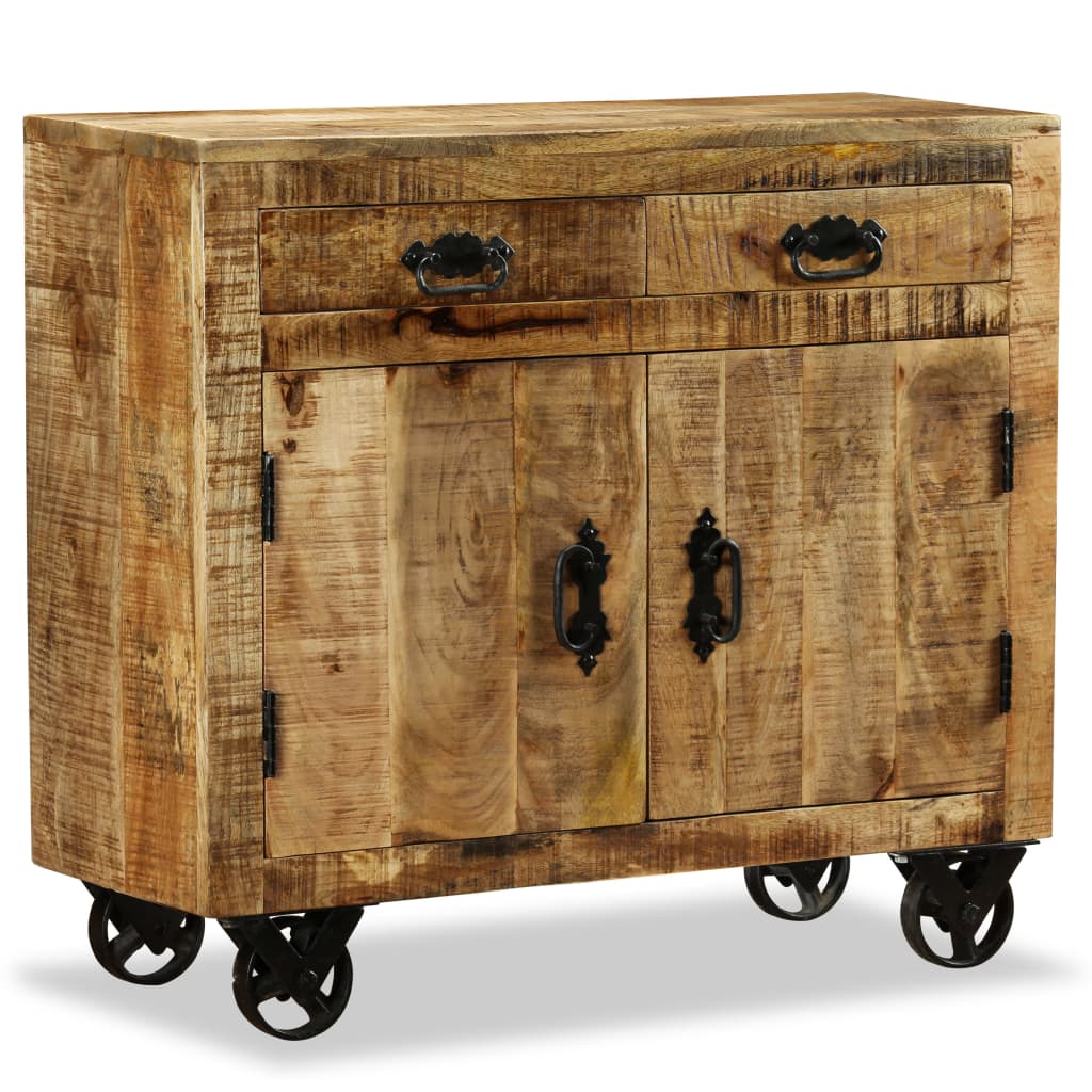 Buffet 80x30x65 cm en bois de manguier massif brut