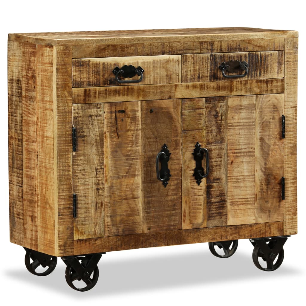 Buffet 80x30x65 cm en bois de manguier massif brut