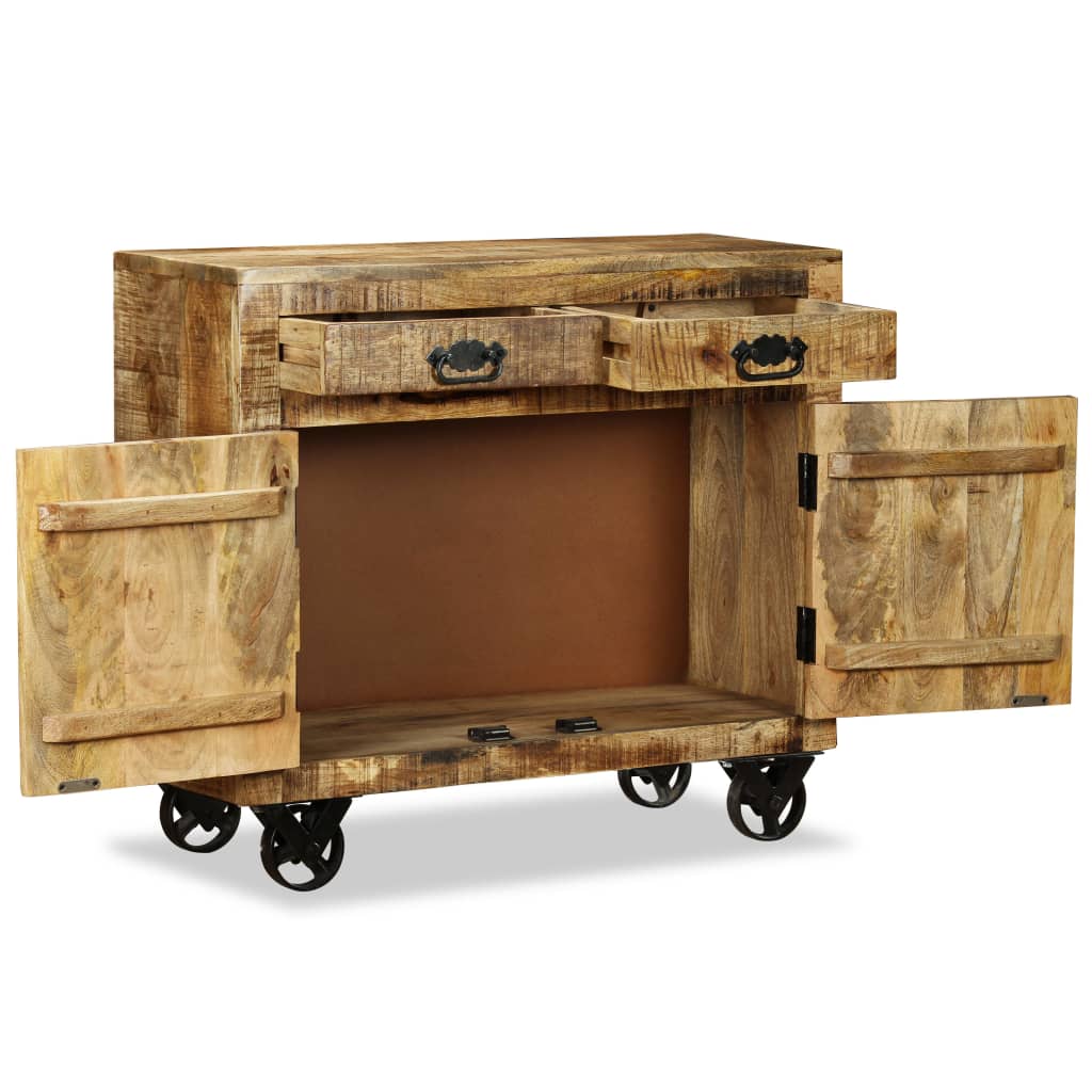 Buffet 80x30x65 cm en bois de manguier massif brut