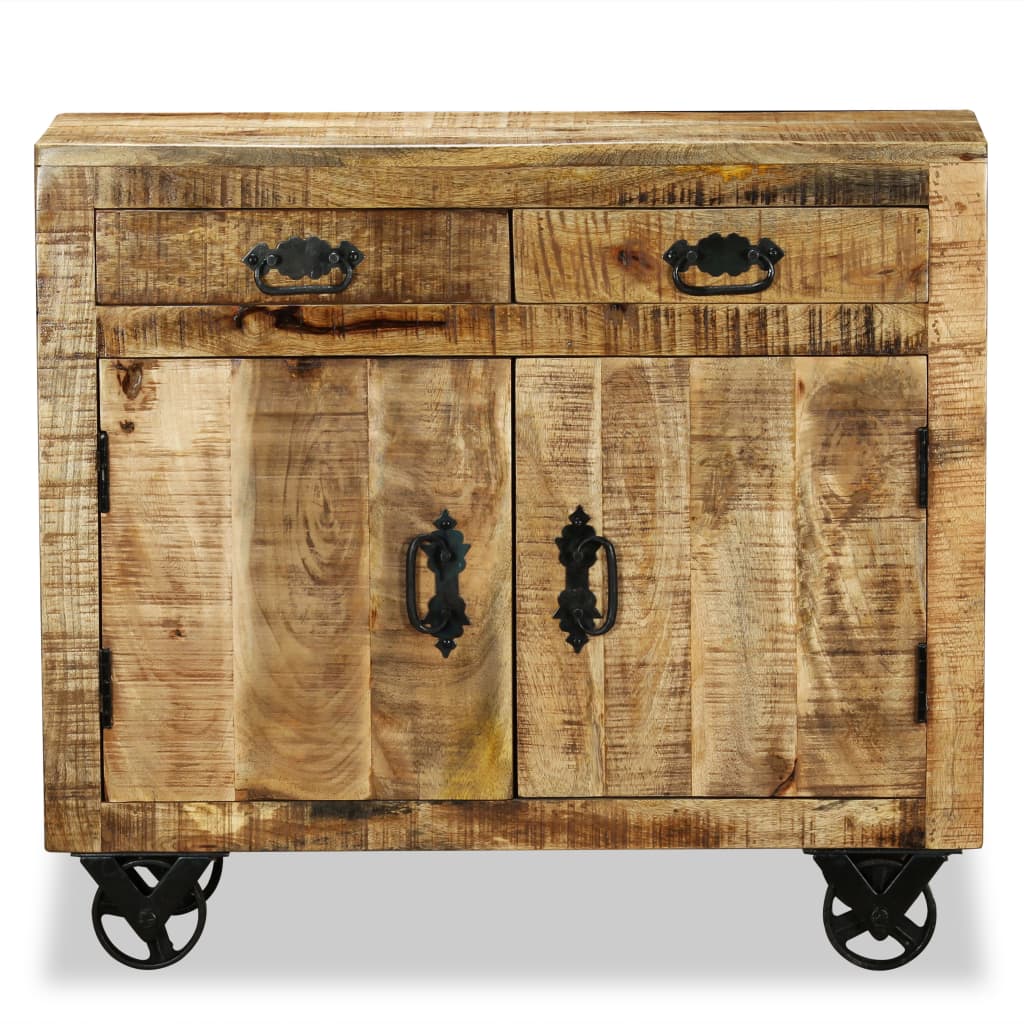 Buffet 80x30x65 cm en bois de manguier massif brut