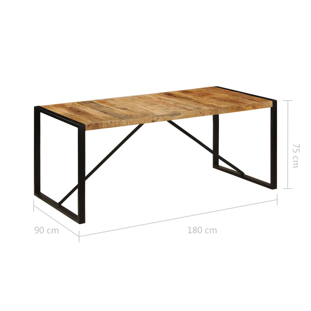 Eettafel 180 cm massief ruw mangohout